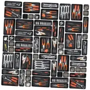 45 Pack Tool Box Organizer Tray Divider, Toolbox Desk 3 - Sizes 45PCS - Black