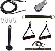 Arm Wrist Roller – Forearm Builder, Strength Training Pulley | Durable Steel Cable System, Anti-Slip Handle Grip, Compact Muscle Toning Tool for Gym Workout, Rehab Use, or Upper Body Fitness