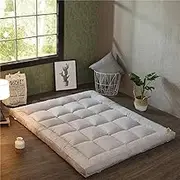 8cm Thickened Floor Futon Mattress Japanese Tatami Mat Portable Roll Up Mattress Folding Sleeping Pad Camping Mattress Student Dormitory Mattress(Gray,150x200cm)