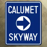Calumet Skyway Chicago Illinois interstate 90 road sign highway marker 10x12