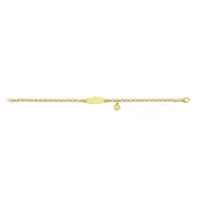 Children's 9kt Yellow Gold Silver Infused ID Bracelet with Heart Charm