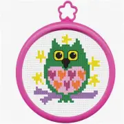 WhimsiStitch Mini Owl Cross Stitch Kit - Perfect for Beginners!