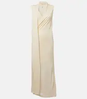 [Toteme] Toteme Draped scarf-detail jersey wrap dress AU 6 white