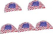 [SAFIGLE] 5pcs Unisex Cycling Helmet Liner Hat Elastic Flag Pattern Comfortable Head Protector for Outdoor Activities Bike Hat Running Hiking