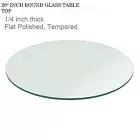 Lot of 3 Pcs 20" (approx.) Round Edge Polished Clear Glass Table Top 1/4" Thick