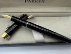 Deluxe Parker Sonnet Fountain Pen Black Color 18K Gold Fine Nib No Box