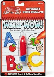 Melissa & Doug 5389 On The Go Water Wow! Alphabet (Reusable Water-Reveal Activity Pad, Chunky-Size Water Pen)