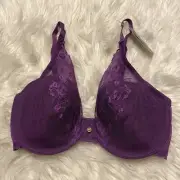 Natori 32DDD Bra Purple Cherry Blossom Underwire Back Closure 721191 NEW