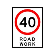 Boxed Edge Sign (PORTRAIT) - 40KM/H Roadwork - 1200x900mm