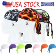 Cooling Do Rag Skull Cap Head Wrap Headwear Biker Doo Du Dew Bandana Hat Cap US