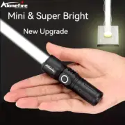 Laser Torch White Light Mini Flashlight Rechargeable Type-C USB Zoom 4 Modes