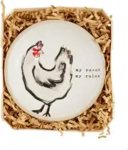 Mud Pie 4 1/2" Dia Farm Boxed Tidbit, Chicken
