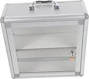 CLISPEED Emergency Medicine Box Durable Wall Hanging Storage Case for First Aid Valuables Lightweight Metal Organizer for Home Office Outdoor Travel Lockable Design for Safe Access