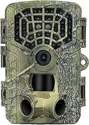 4K 32Mp WiFi Trail Camera Night Vision App Control Hunting Camera for Hunting and Wildlife Observation Camouflage Green