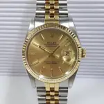 ROLEX 勞力士 蠔式半金 盒單全 16233 錶徑36MM 自動機械 原廠丁條金面盤 大眾當舖 編特價*出售