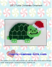 Turtle Christmas Ornament- Plastic Canvas Pattern or Kit