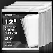 Facmogu 100PCS 12 Inch Premium Record Sleeves, LP Vinyl Outer Sleeves for 33 RPM, Album Covers 12.79" x 12.9" Provide LP Collection with Proper Protection, Clear Plastic Protective for Record Covers