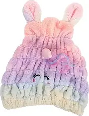 Ipetboom Fleece Hair Drying Cap Quick Dry Hair Turban for Spa Bath Makeup Soft Absorbent Towel Wrap Fits All