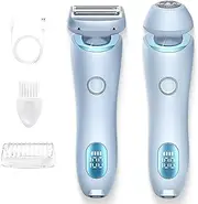 Proustore Razor, 2025 New 2 in 1 Electric Shaver Proustore Razors for Women, Waterproof Wet and Dry, Removable Head, for Leg Arm Underarm Bikini Area (Blue)