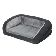 Snooza Ortho Sofa Faux Fur Plush Foam Base Dog Bed Chinchilla Large