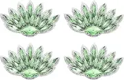 uxcell 4Pcs Handmade Beaded Patches, Peacock Tail Glass Crystal Appliques Sew on Rhinestone Patch for Clothing DIY Sewing Accessories, Grass Green