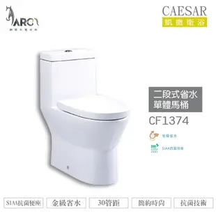 CAESAR 凱撒 CF1374/CF1474 二段式省水單體馬桶 金級省水 SIAA抗菌便座 不含安裝