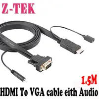 在飛比找PChome24h購物優惠-【Z-TEK】 HDMI To VGA Cable With