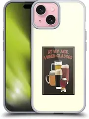 Head Case Designs Officially Licensed Lantern Press At My Age I Need Glasses Man Cave Soft Gel Case Compatible with Apple iPhone 15