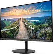 AOC Q24V4EA - 24 Inch QHD Monitor, 75Hz, 4ms, IPS, Adaptive Sync, Speakers, FlickerFree (2560x1440 @ 75Hz, 250cd/m², HDMI 1.4 x 1, DisplayPort 1.2 x 1), Black