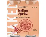 Naked Life Non-Alcoholic Cocktail Italian Spritz - 4 Pack x 250ml Cans