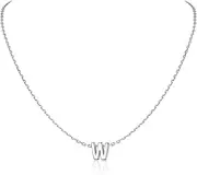 [Silvora] Initial Necklaces for Women-925 Sterling Silver Dainty Tiny Letter Necklace Personalized Initial Pendant Necklace for Girls