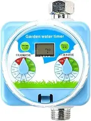Sprinkler Timer, Outdoor Water Garden Hose Timer Programmable Independent Controlled Outlets, Automatic Faucet Watering Timer for Yard Lawn Irrigation, Auto Manual Rain Delay ECO Mode
