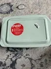 Pyrex 9"x13" Glass Deep Casserole Dish with Lid Sage Green: 5 Qt Baking Dish