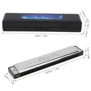 C Key Harmonica 24‑Hole Polyphonic Student Adult Beginner Playing Resin Acce ECM
