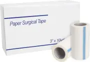 Paper Medical Tape, 3” x 10 Yards, Microporous Paper First Aid, Box of 4 Rolls