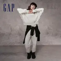 在飛比找momo購物網優惠-【GAP】女裝 Logo純棉帽T-白色(810617)