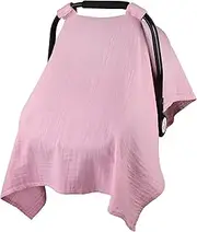 Metplus Muslin Car Seat Cover for Babies - Carseat Stroller Cover Infant Stroller Covers for Boys and Girls, Breathable & Lightweight, Fits Most Strollers & Baby Car Seats