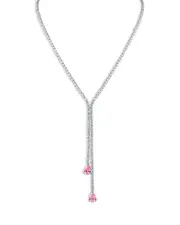 Kenneth Jay Lane Round & Pear Shaped Cubic Zirconia Lariat Necklace, 16-19