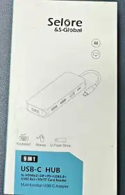 Selore Docking Station 9 IN 1 with Dual USB-C 2.0 & 3.0 4K HDMI SD Card Reader