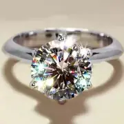 GRA Certified 1-5CT Moissanite Ring VVS1 Lab Diamond Solitaire Ring for Women...