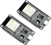 2Pcs ESP-WROOM-32 ESP32 ESP-32S Development Board 2.4GHz Dual-Mode WiFi + Bluetooth Dual Cores Microcontroller RF AMP Filter AP STA for Arduino IDE | Type C Connector