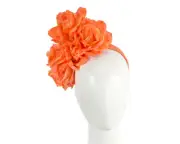 Orange flower headband racing fascinator Max Alexander Made in Australia