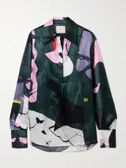 [Roksanda] Roksanda - Printed Satin Shirt - Multi - UK 14 UK 14 Multi