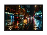 Melbourne Street Night Framed Framed Art Print