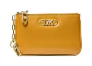 Michael Michael Kors Parker Leather Key Card Holder Wallet Marigold 0957