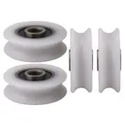 4pcs 22x6x8mm White Inner Dia 6mm U-groove Nylon Pulley Wheel For Sliding Door