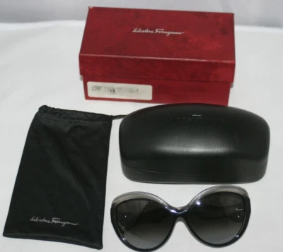 Salvatore Ferragamo SF705S Ladies Sunglasses Gray, Black & Translucent Cases Box