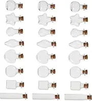 PartyKindom 48pcs Mini Glass Bottles Cork Lids Diy Wishing Bottles Decorations Jars