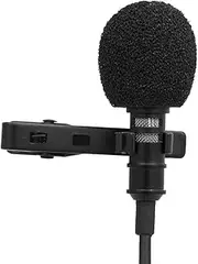 3.5mm Collar Microphone 1.5m Wires Clip Lapel Microphone High Sensitivity Mic with Storage Bag for Phone Laptop PC Black One Size