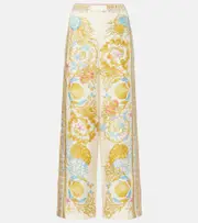 [Versace] Versace Underwater Barocco silk palazzo pants AU 20 gold